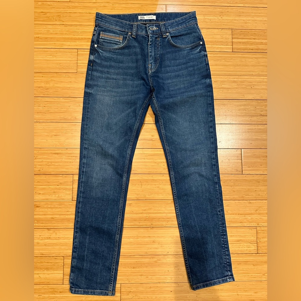 ZARA Men’s Slim Fit Blue Jeans Waist 31 Stretch Denim Made in Turkey
